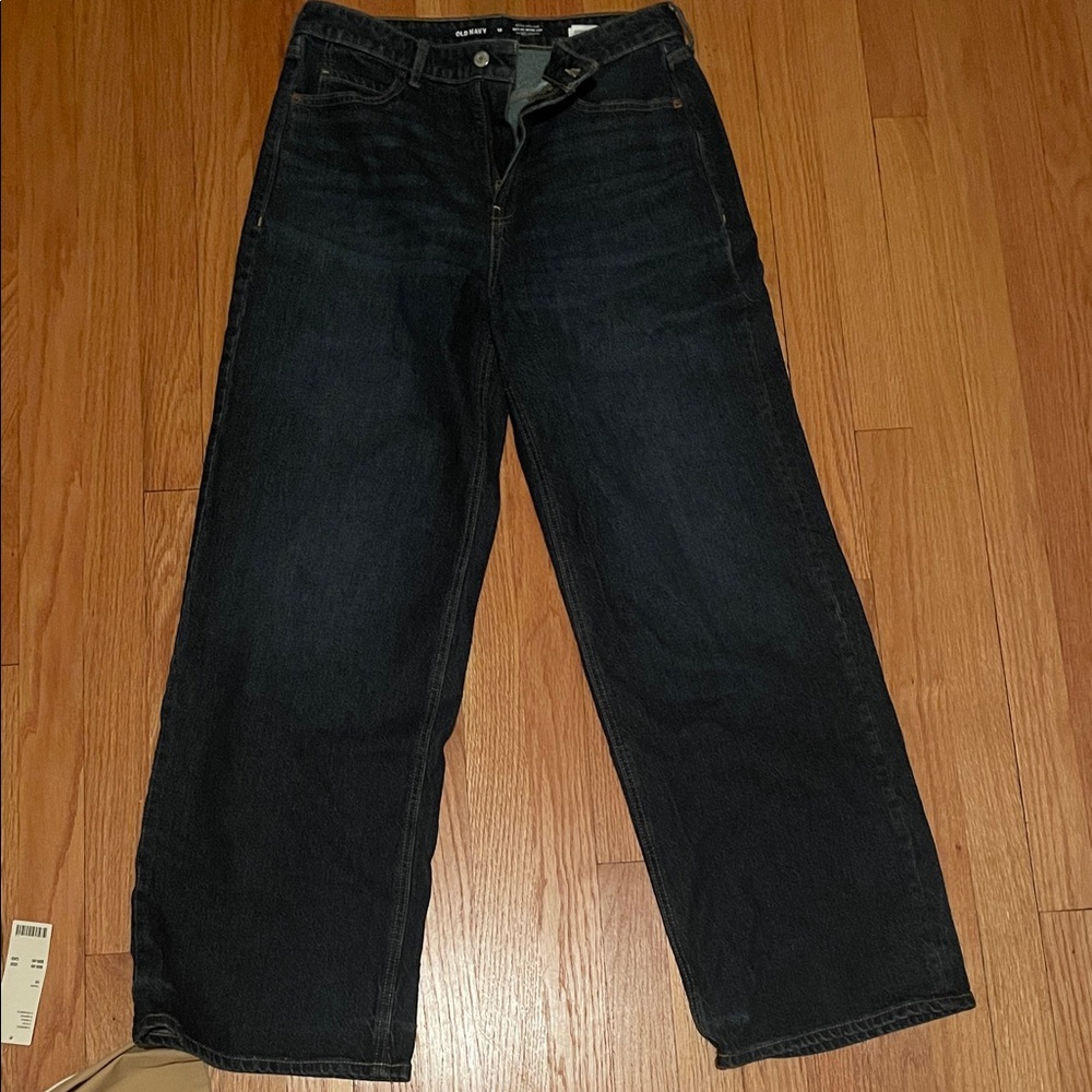 Old Navy Women's Dark Blue Wide Leg Jeans